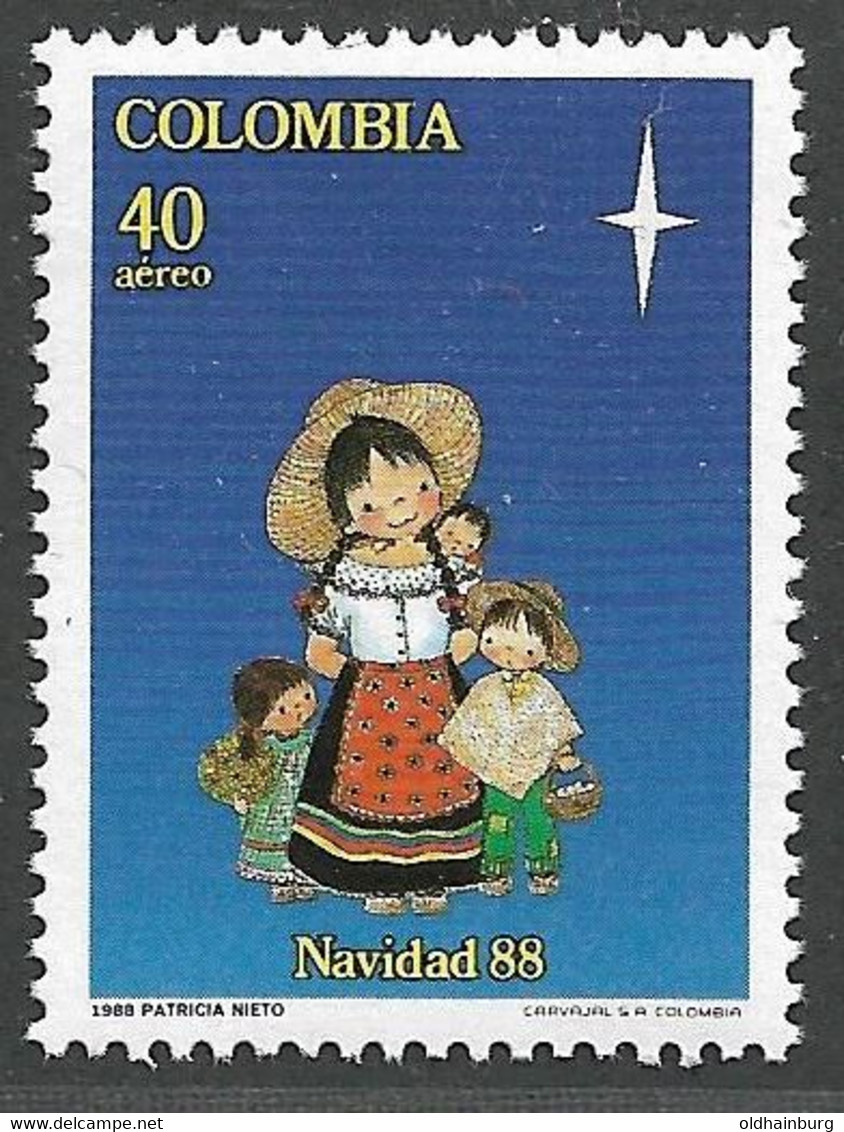 3232u: Weihnachten-Christmas-Noel Kolumbien 1988 ** (alter Abopreis 22.- ÖS) - Poppen
