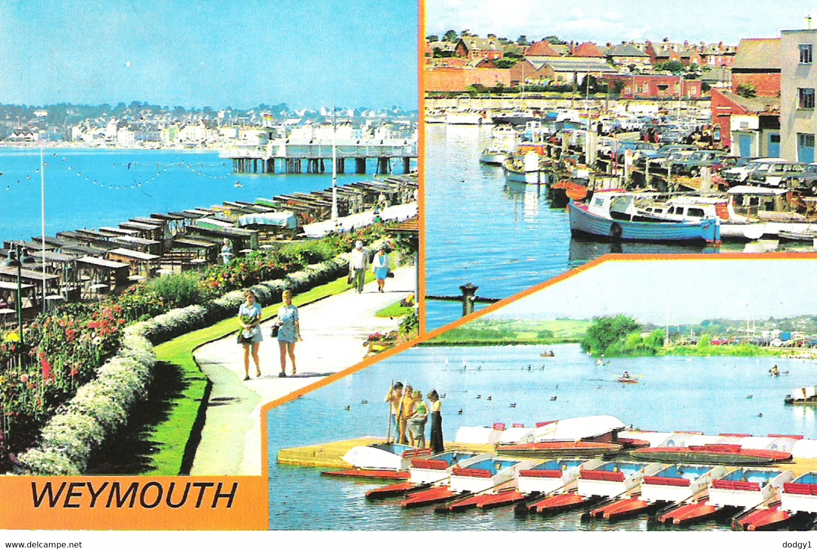 SCENES FROM WEYMOUTH, DORSET, ENGLAND. Circa 1989 USED POSTCARD Gv4 - Weymouth