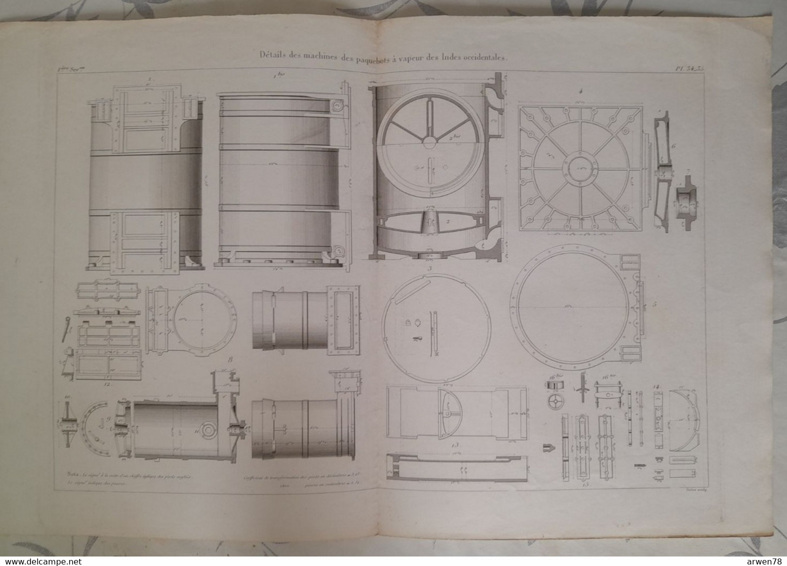 PLAN DETAIL DE MACHINES DES PAQUEBOTS A VAPEUR DES INDES OCCIDENTALES - Maschinen