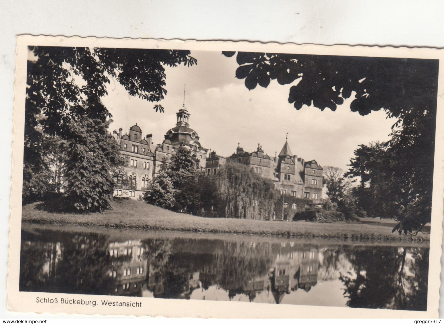 A8878) Schloß BÜCKEBURG - Wetansicht Mit Spiegelung Im Wasser ALT 1957 - Bueckeburg