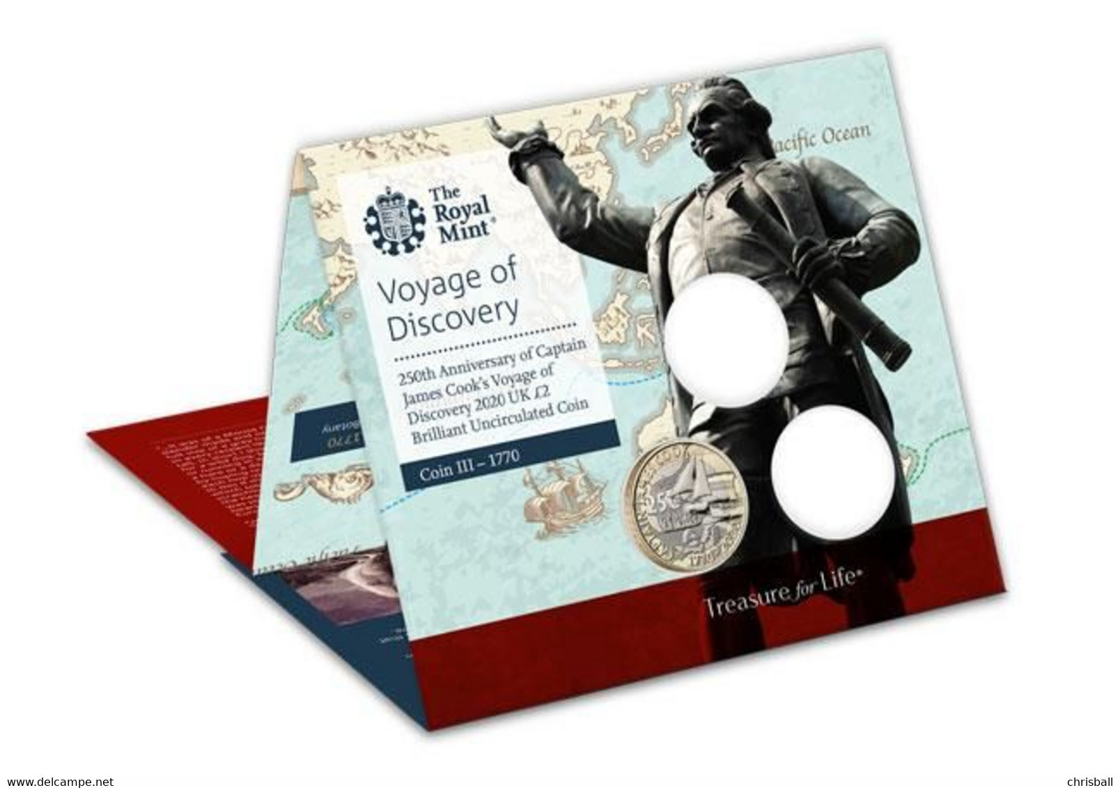 Great Britain UK £2 Coin James Cook - 2020 Royal Mint Pack - 2 Pounds