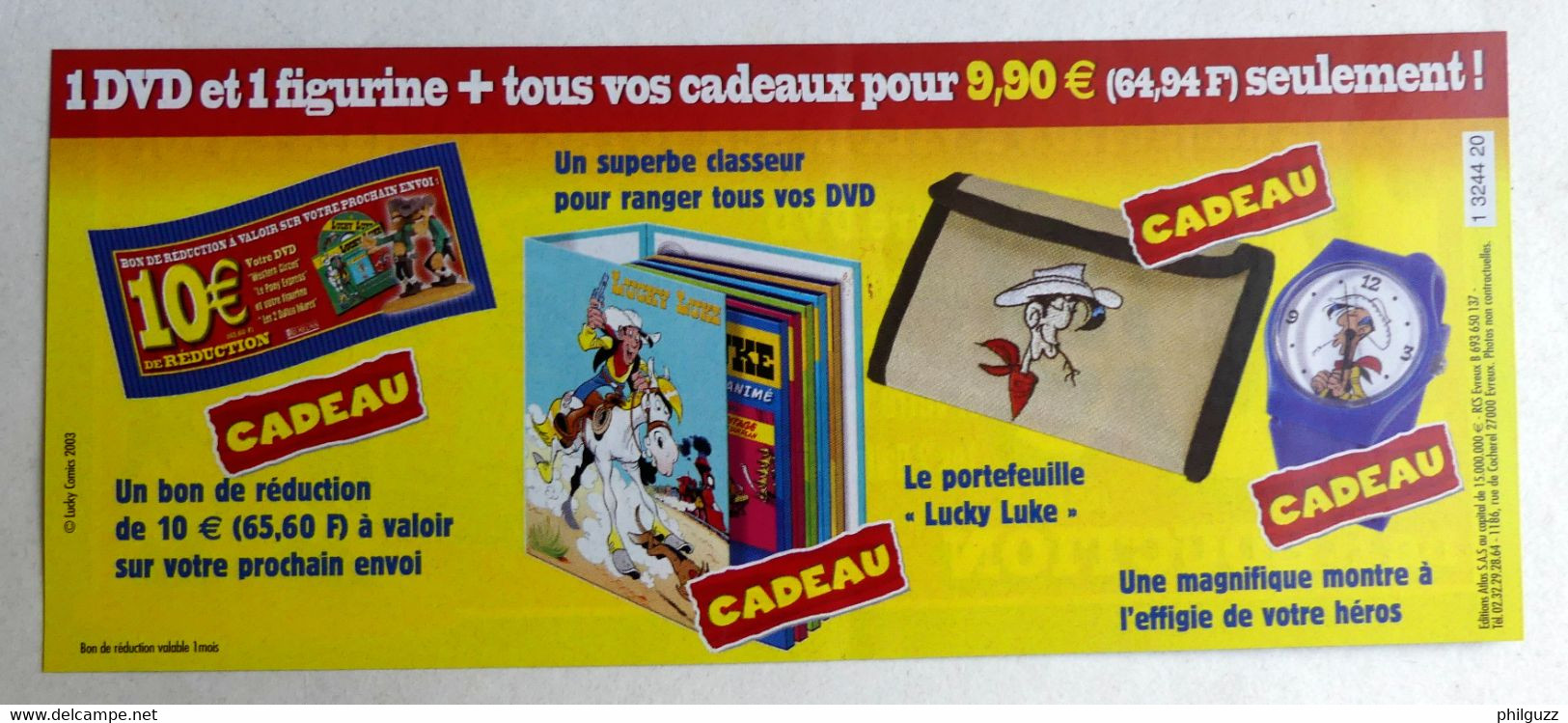 RARE FLYERS BON REDUCTION DVD LUCKY LUKE ATLAS 2003 - Objets Publicitaires