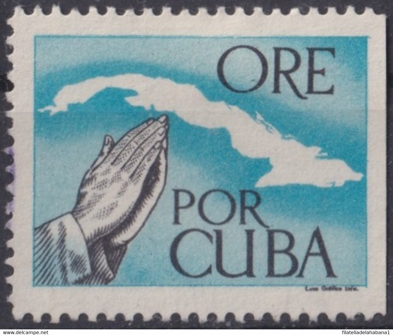 VI-515 CUBA CIRCA 1960 CATHOLIC CINDERELLA ORE POR CUBA. - Viñetas De Franqueo (Frama)