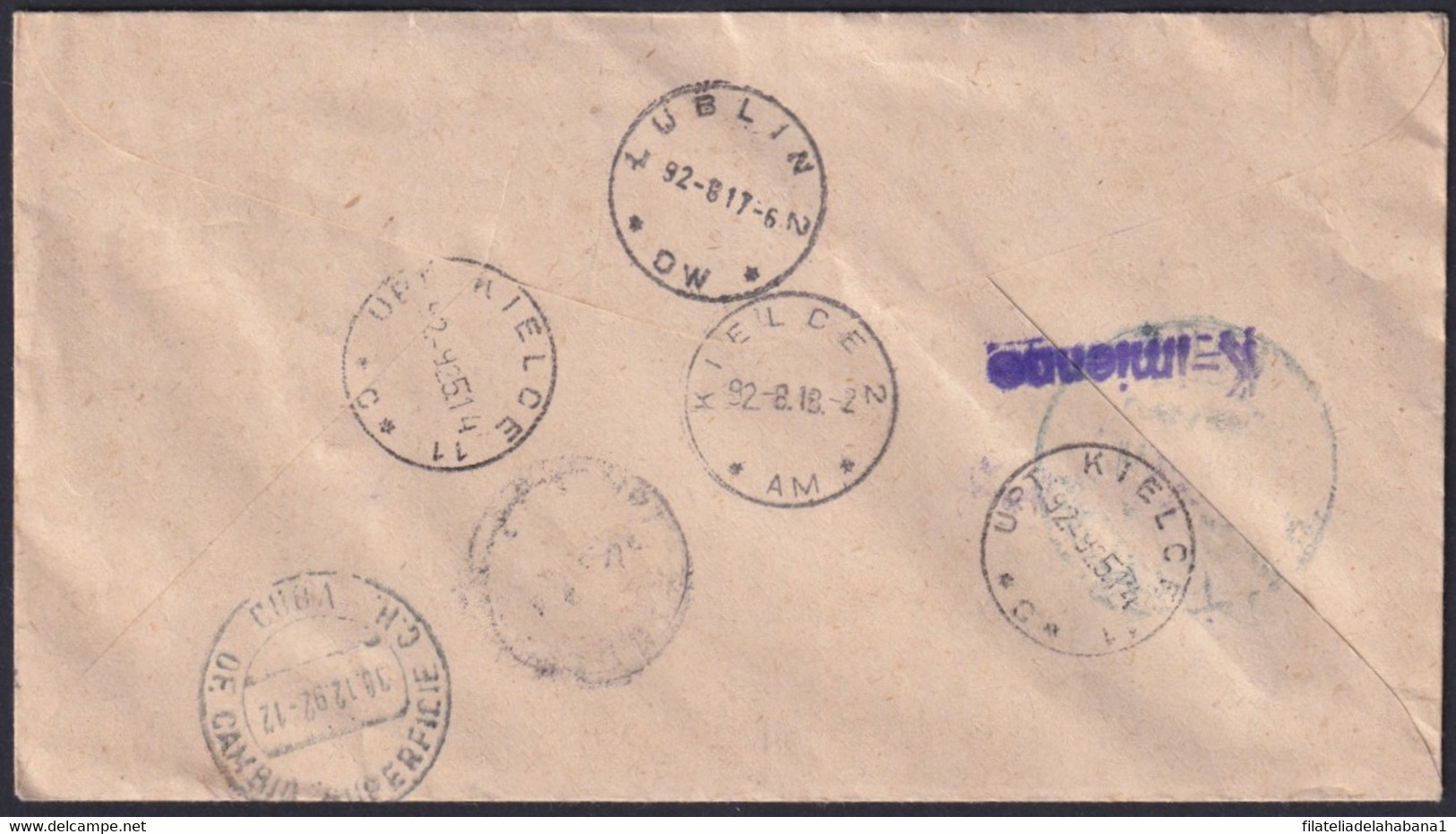 1991-H-1 CUBA 1991 REGISTRED FORWARDED COVER TO POLAND BOXING. - Briefe U. Dokumente