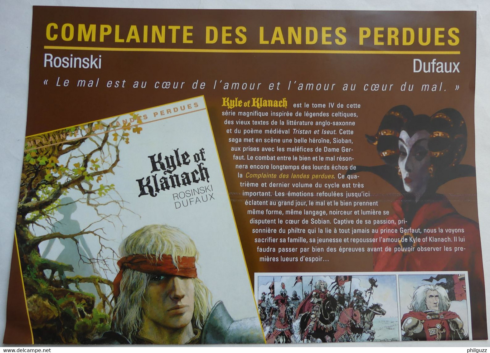 DEPLIANT LA COMPLAINTE DES LANDES PERDUES ROSINSKI LA QUETE DE L'OISEAU DU TEMPS LOISEL 1998 - Objets Publicitaires