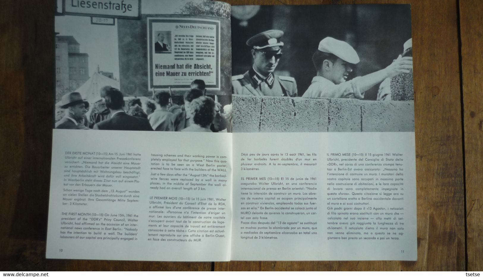 Mur De Berlin / Berlin Wall - Histoire / History -Texts In 5 Languages (German,English, Français ,Italian ,Spanje )1980 - Französisch