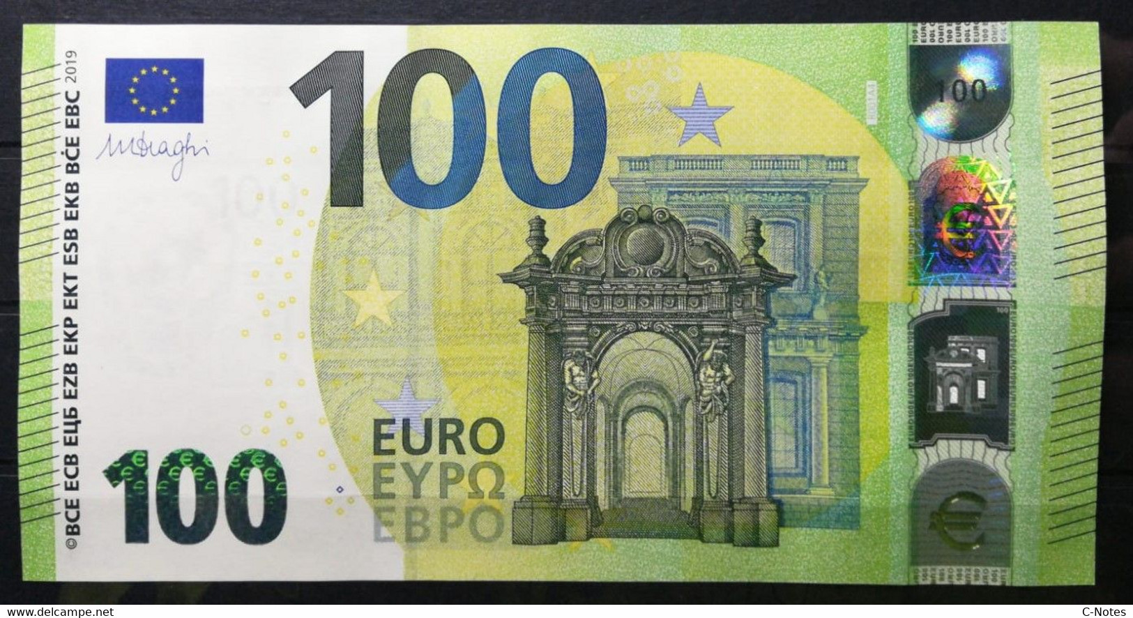 EUROPEAN CENTRAL BANK - Germany RA R001A4 - P. NewR – 100 EURO 2019 UNC, Signature DRAGHI Serie RA0310944066  - RARE - - 100 Euro