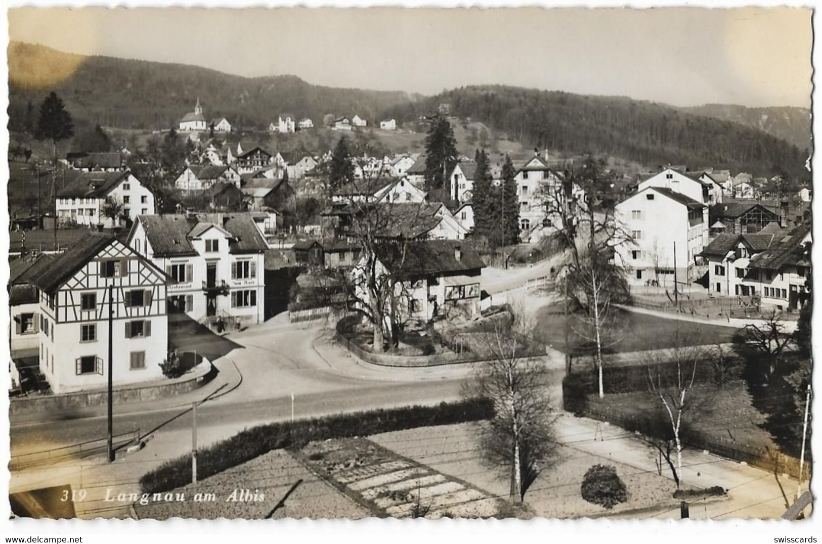 LANGNAU A/Albis: Quartier Mit Restaurant Z. Rank ~1935 - Langnau Am Albis 