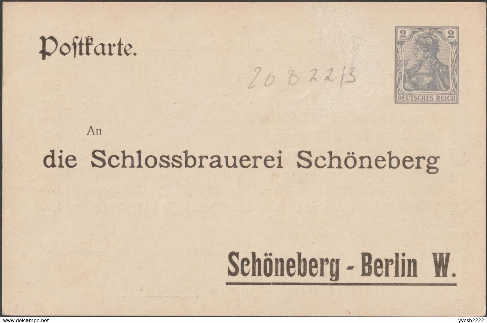 Allemagne 1900. 3 cartes publicitaires entiers TSC. Schlossbrauerei Schöneberg Berlin. Kronenbräu, Schöneberger Cabinet