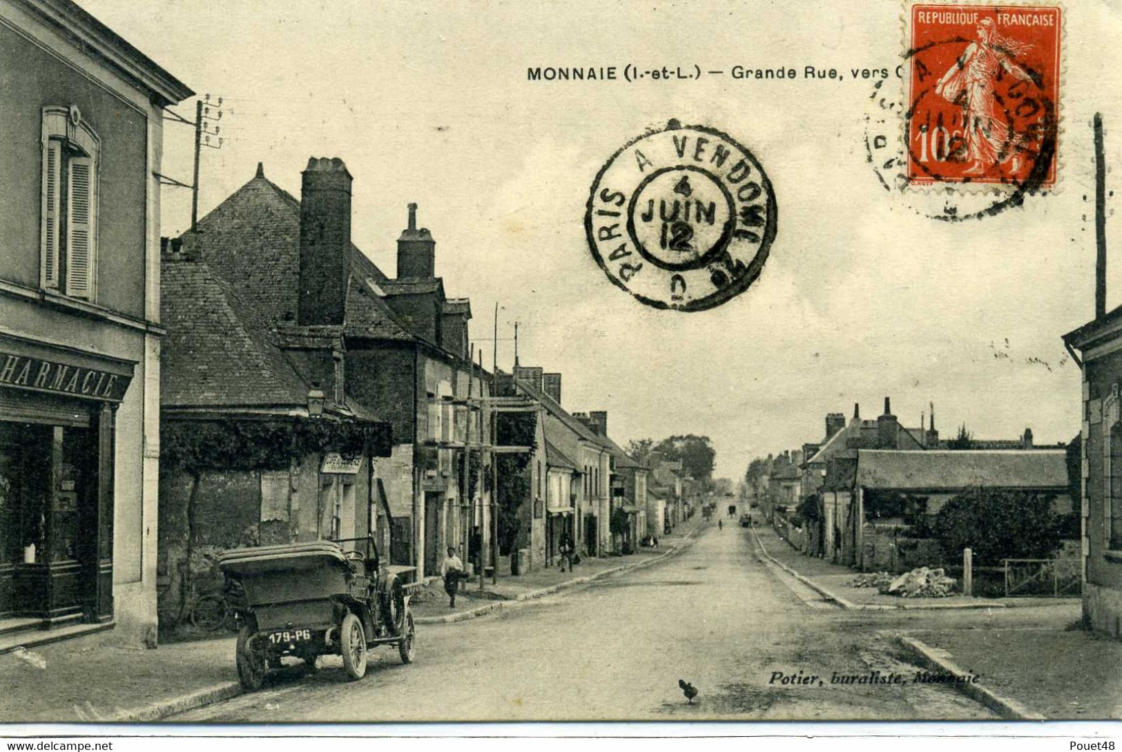 37 - MONNAIE - Grande Rue Vers Châteaurenault. - Monnaie