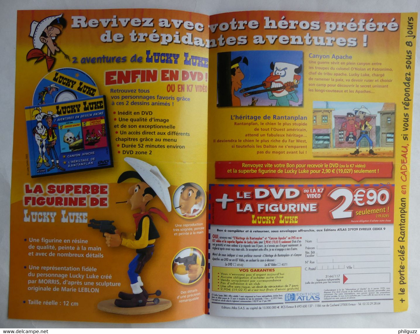 FLYERS DVD LUCKY LUKE ATLAS 2003 Moyen 2003 - Objets Publicitaires