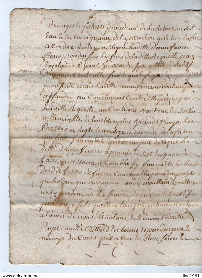 VP19.306 - Cachet De Généralité De LA ROCHELLE - Acte De 1747 Concernant Mr P. BILLARD Au Moulin De Pallut à LANDES - Matasellos Generales