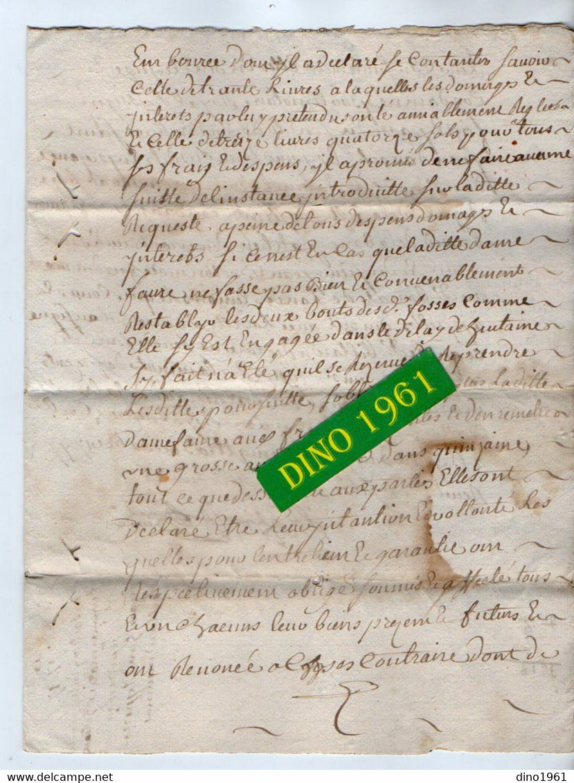 VP19.306 - Cachet De Généralité De LA ROCHELLE - Acte De 1747 Concernant Mr P. BILLARD Au Moulin De Pallut à LANDES - Seals Of Generality