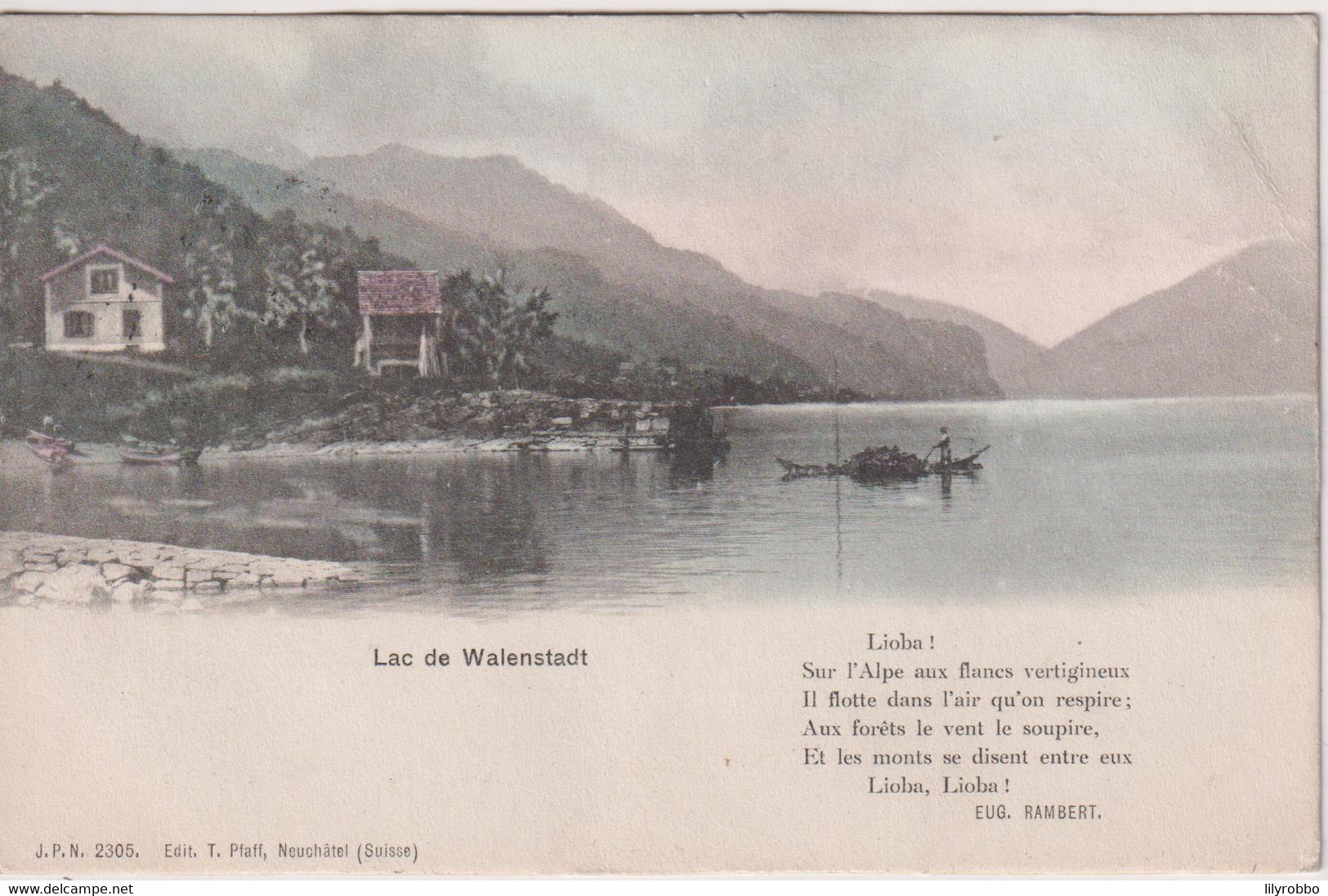 SWITZERLAND - Lac De Walenstadt -  VG Edinburgh UK Postmark 1904 - Walenstadt