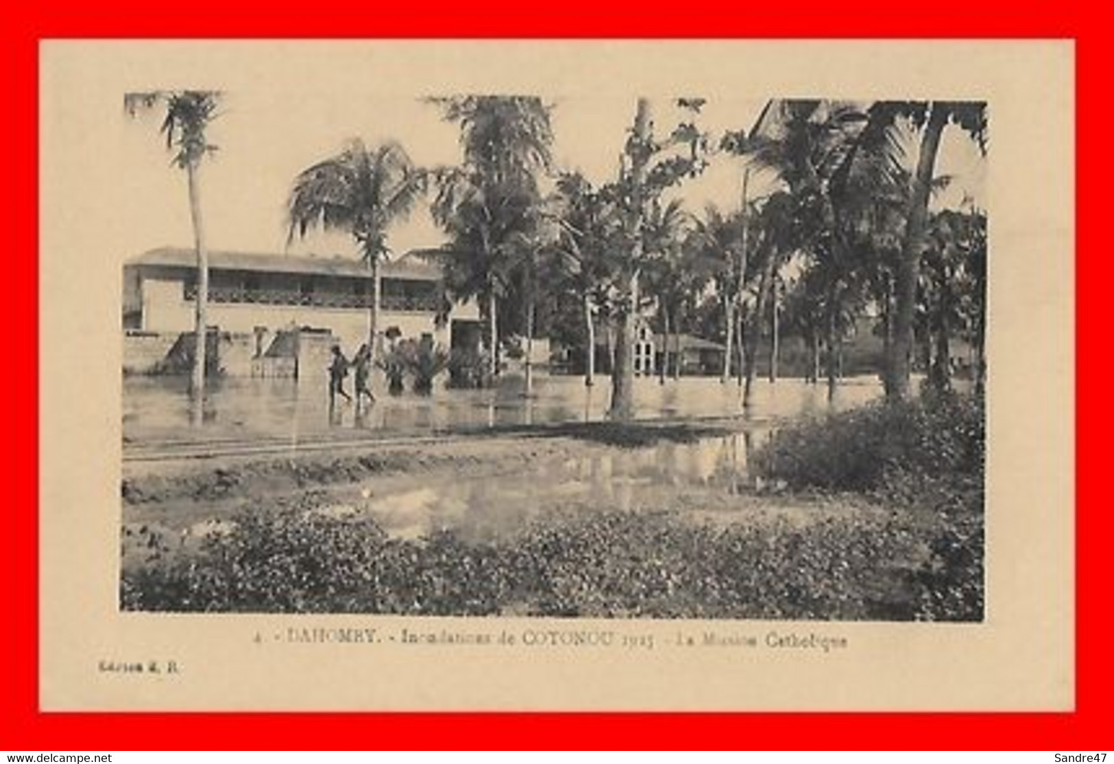 CPA COTONOU (Dahomey)  Inondations De Cotonou En 1925, La Mission Catholique...N892 - Dahomey