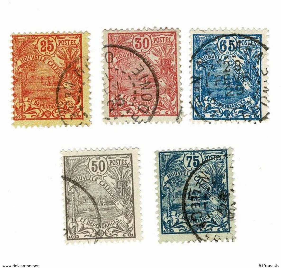 Nelle Calédonie Oblitérés N° 117/118 Et 121/123 Cote 8.25€ - Used Stamps