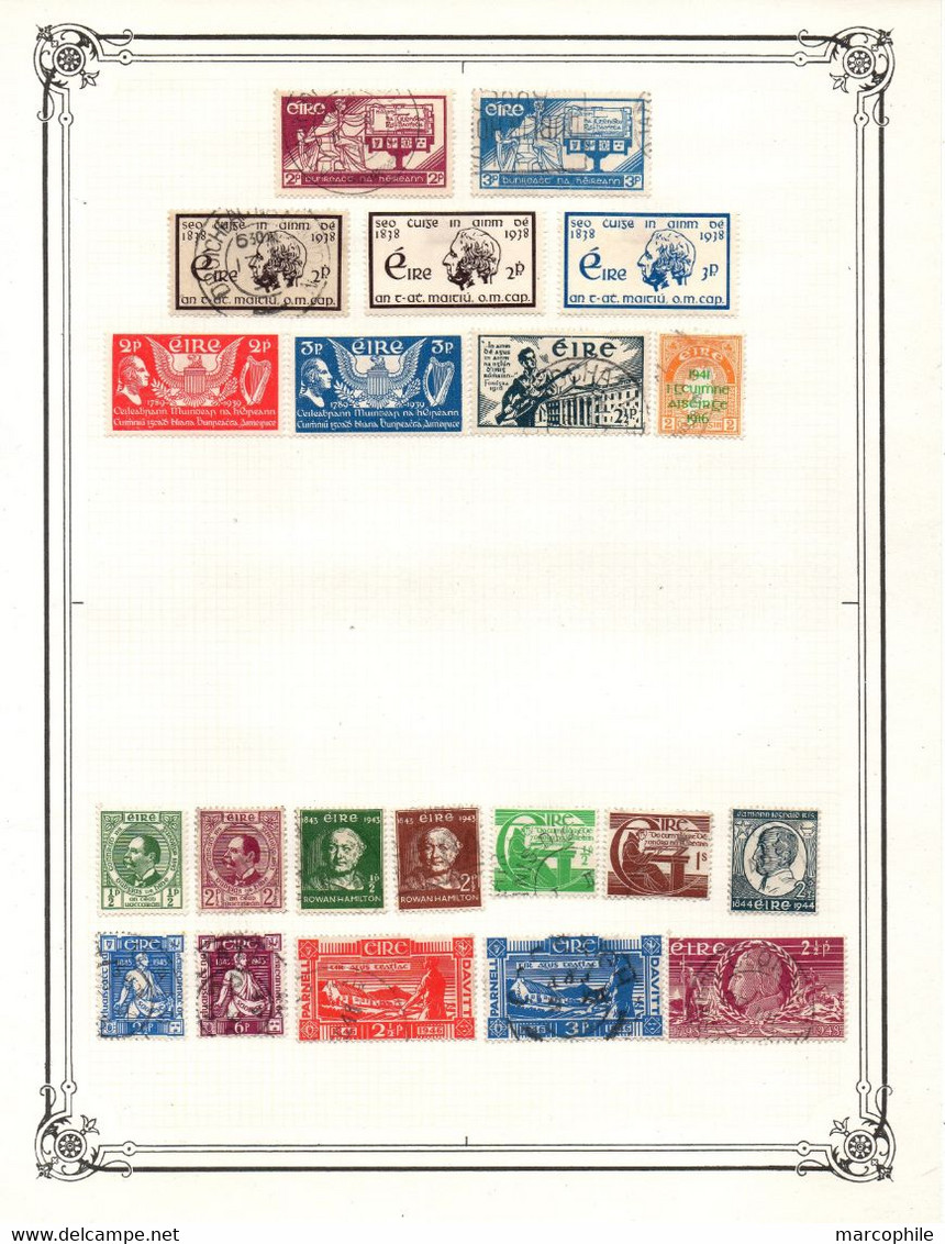 IRLANDE - EIRE / 1922-1970 COLLECTION DE 210 TIMBRES * - MLH ET  OB / 8 IMAGES / COTE 850.00 EUROS (ref 1484) - Collections, Lots & Series