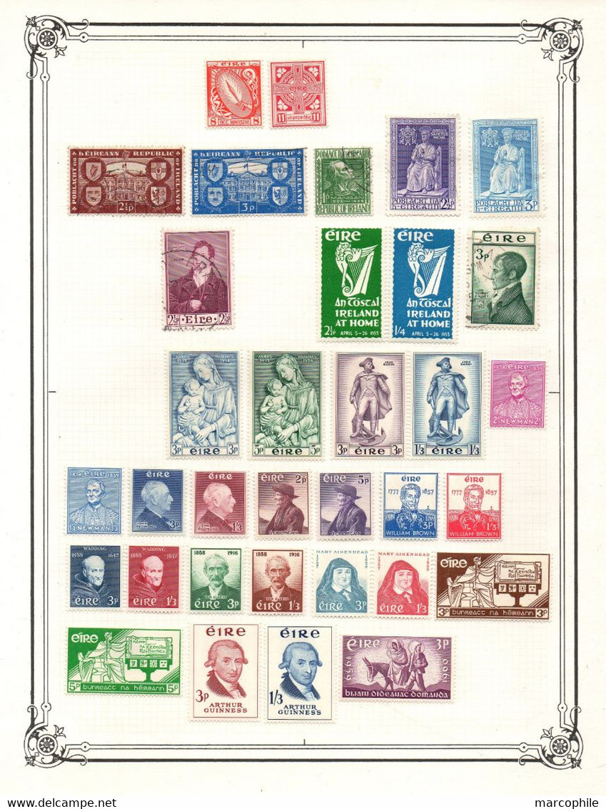 IRLANDE - EIRE / 1922-1970 COLLECTION DE 210 TIMBRES * - MLH ET  OB / 8 IMAGES / COTE 850.00 EUROS (ref 1484) - Collections, Lots & Séries