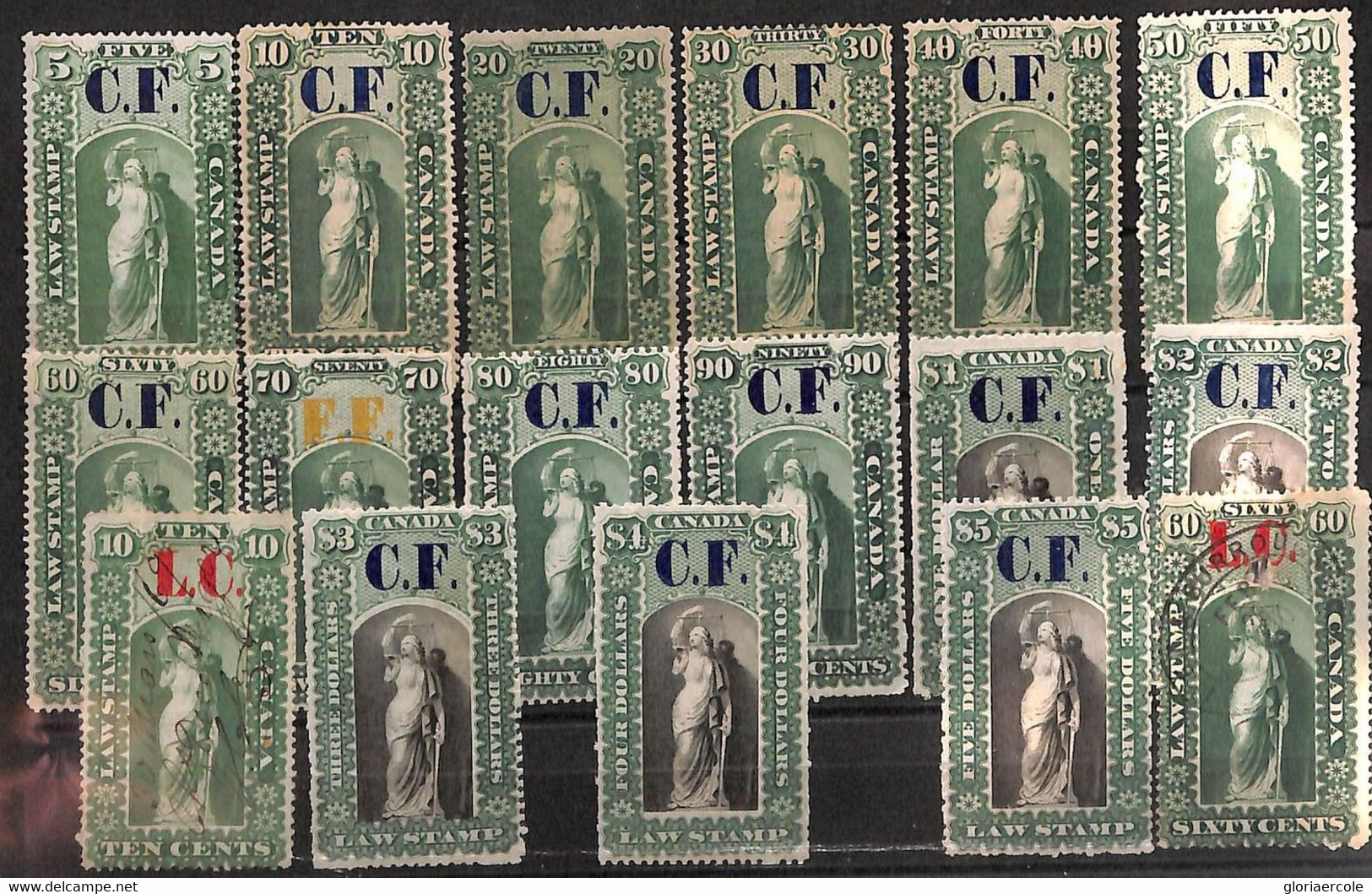 76641  - CANADA - STAMPS -  CONSOLIDATED FUND Ontario - ALMOST COMPLETE  Set - Airmail: Semi-official