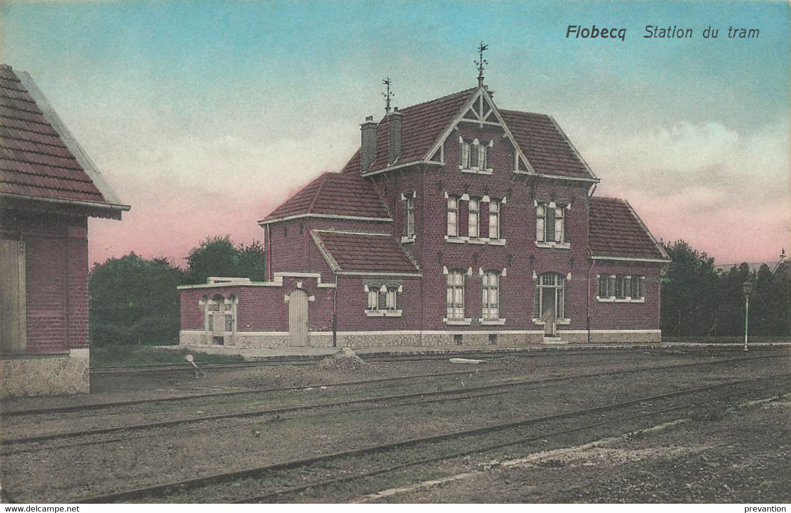 FLOBECQ - Station Du Tram - Carte Colorée Et Circulé En 1928 - Flobecq - Vloesberg