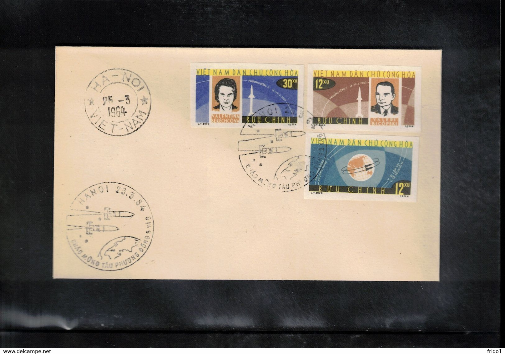 Vietnam 1964 Space / Raumfahrt Russian Exploration Of Space Imperforated Set FDC - Asie