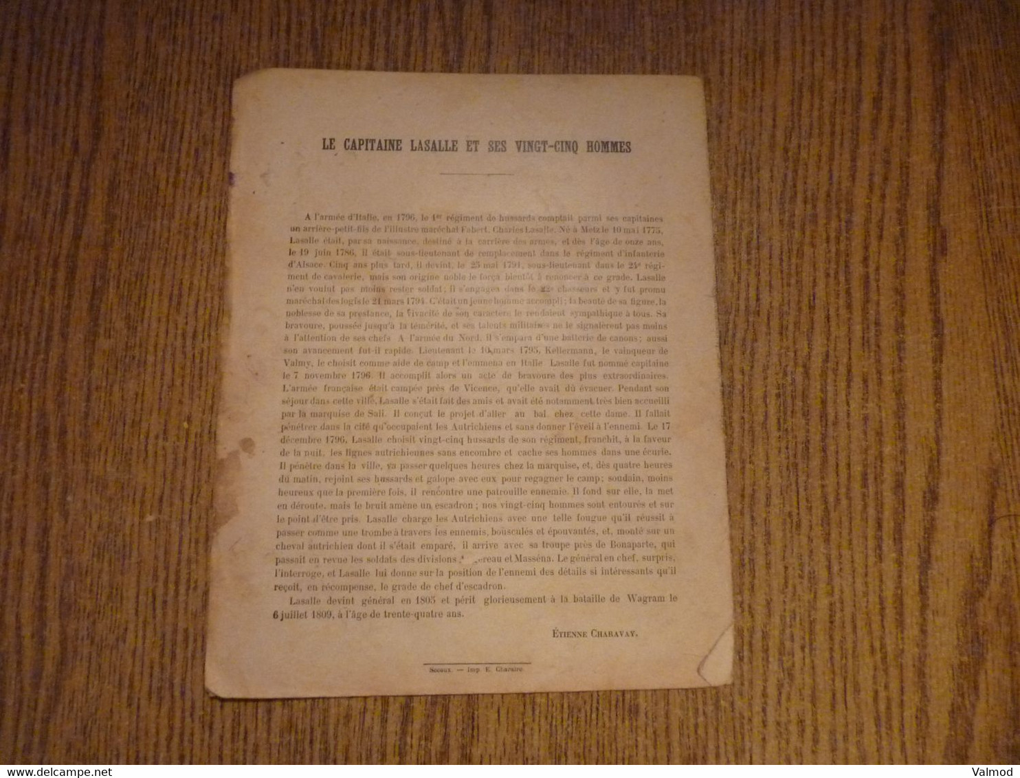 Protège-Cahier/Couverture "Episodes Militaires - Le Capitaine Lasalle Et Ses 25 Hommes à Vicence"-22,3x17,8 Cm. - Protège-cahiers