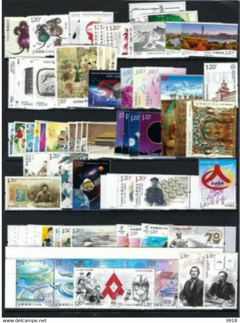 China 2020 Whole Full Year Set MNH** - Años Completos