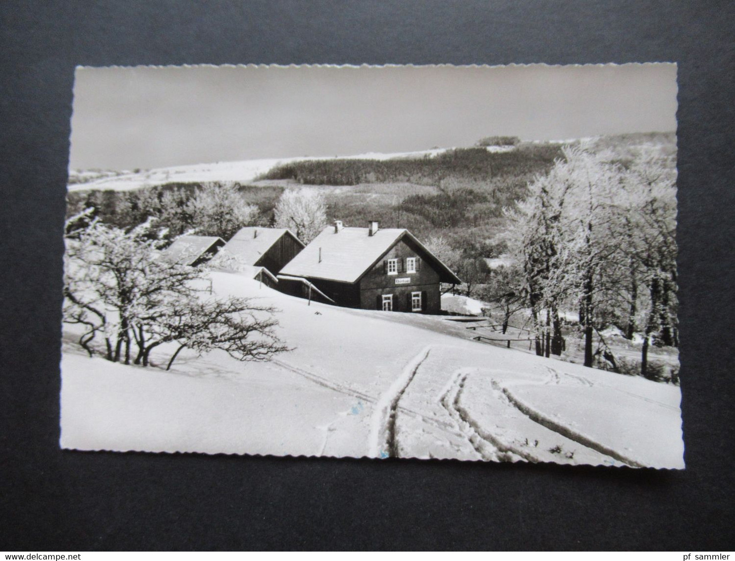 BRD 1956 Michel Nr.248 EF Mit Sonderstempel Echtfoto AK Berggasthof Und Pension Rhönhaus Bischofsheim - Hotels & Gaststätten