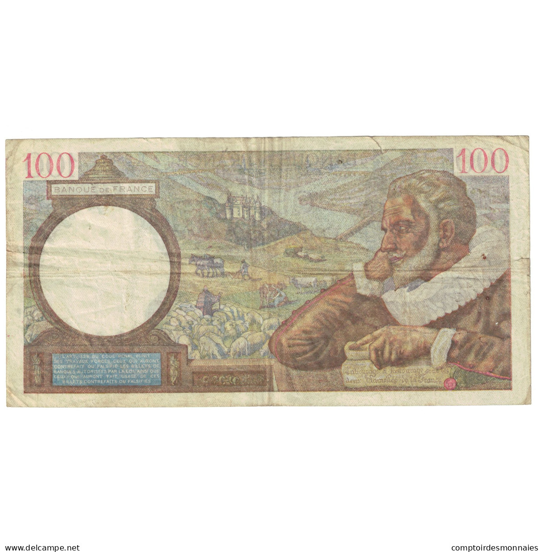 France, 100 Francs, Sully, 1942, K.28877, TB, Fayette:26.67, KM:94 - 100 F 1939-1942 ''Sully''