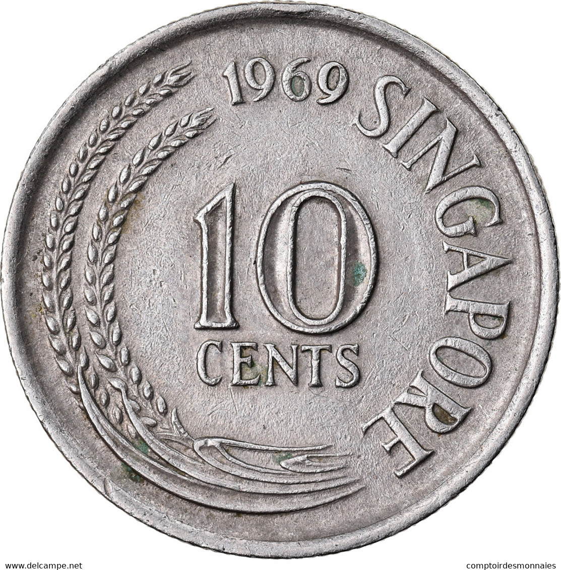 Monnaie, Singapour, 10 Cents, 1969, Singapore Mint, TTB, Copper-nickel, KM:3 - Singapour