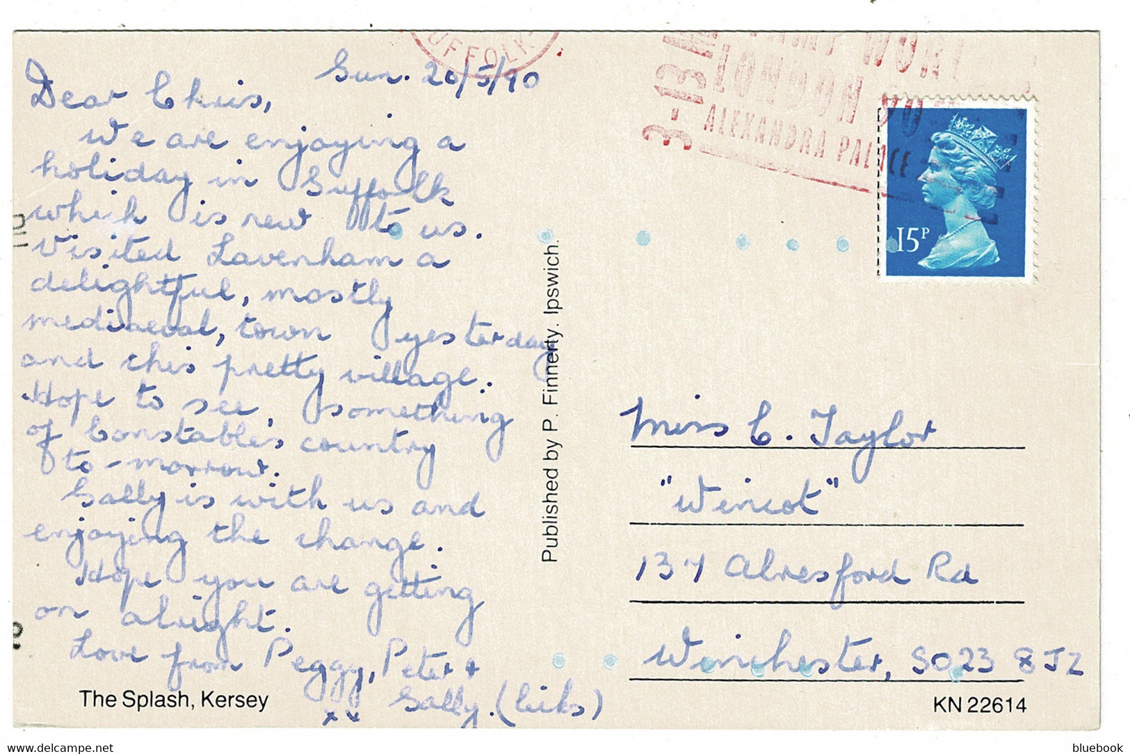 Ref 1526 - 1990 Postcard - The Splash & Houses - Kersey Suffolk - Autres & Non Classés