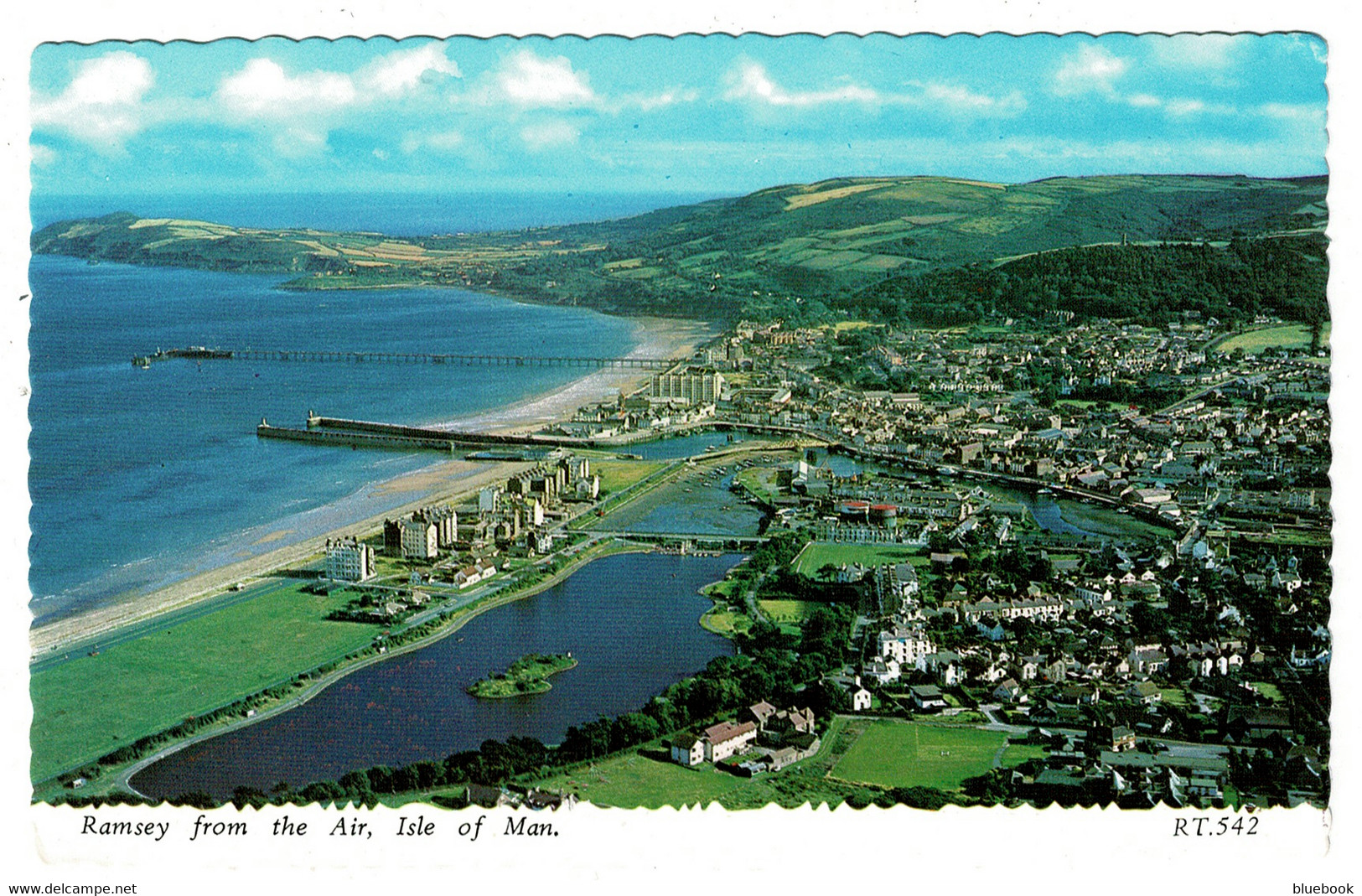 Ref 1526 - Bamforth Postcard - Ramsey From The Air - Isle Of Man - Isle Of Man