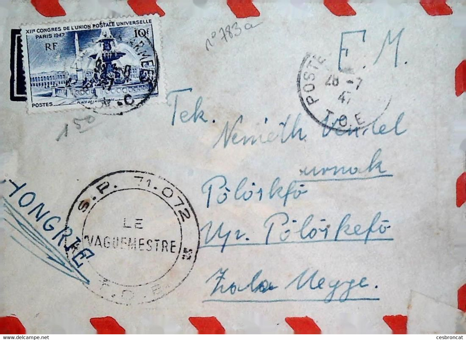 N 8 Lettre Légionnaire Hongrois  Sp 71072 - Guerra De Indochina/Vietnam