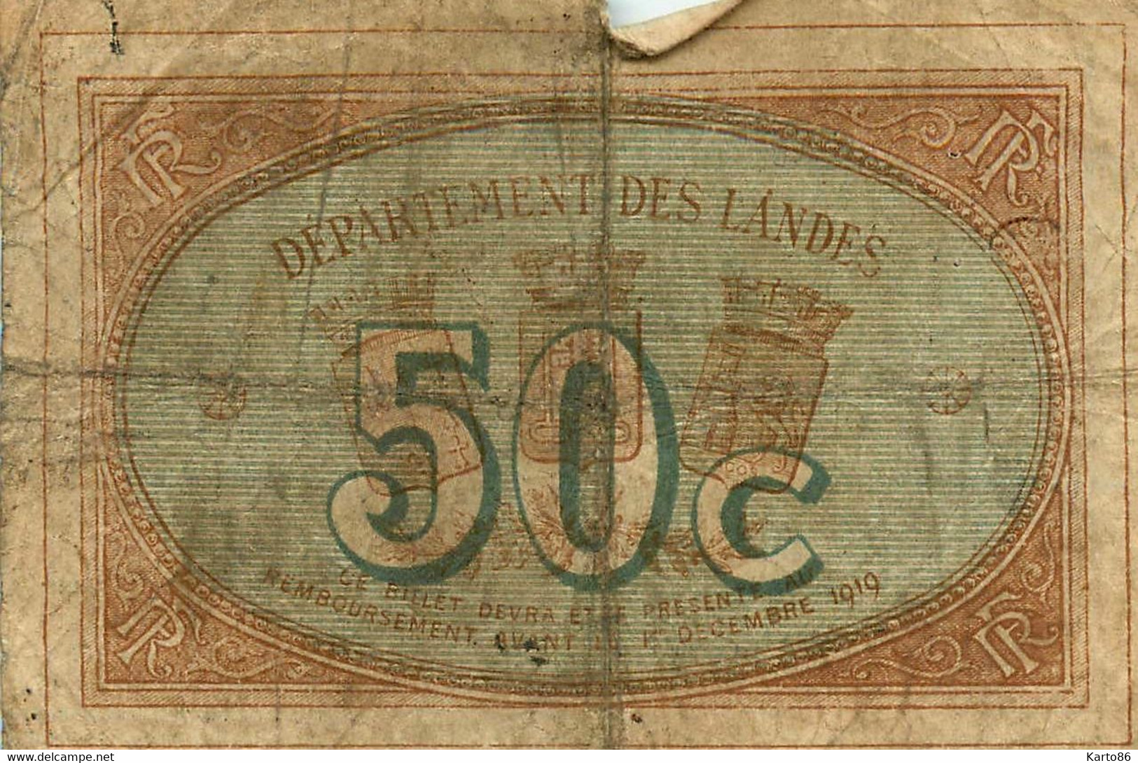 Billet * Chambre De Commerce De Mont De Marsan * N°68453 * 50 Centimes - Other & Unclassified