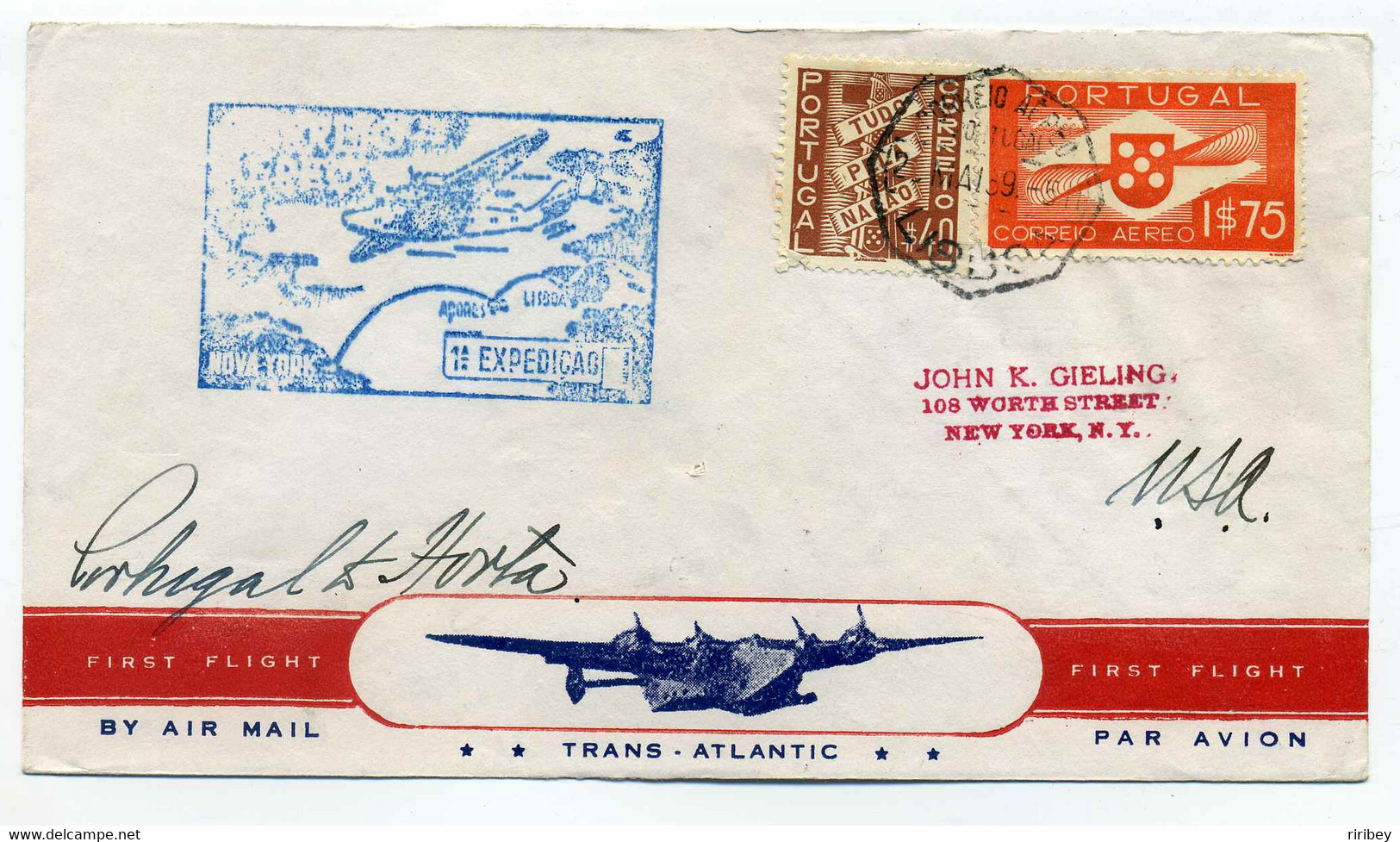 TRANS ATLANTIC / First Flight LISBOA NEW YORK / 1939 - Brieven En Documenten