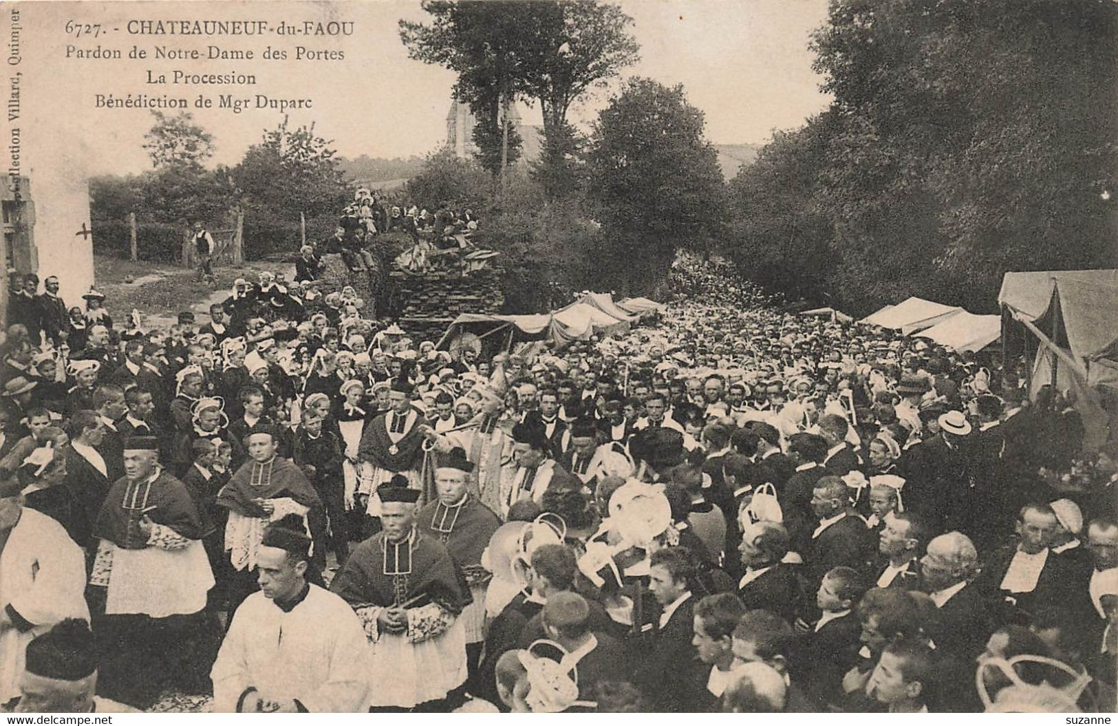 CHATEAUNEUF Du FAOU - Pardon De Notre Dame Des Portes - Procession (1909) - Châteauneuf-du-Faou