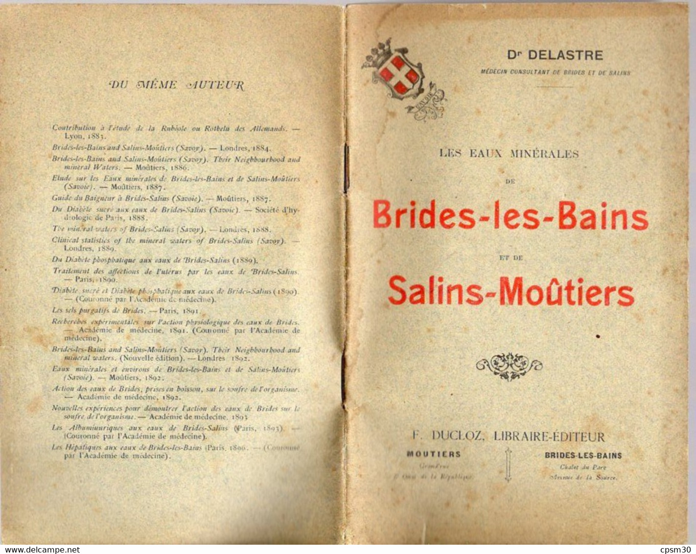 Livre - Les Eaux Minérales De Brides-les-Bains Et De Salins-Moutiers, 32 Pages, Environ 1920 - Alpes - Pays-de-Savoie