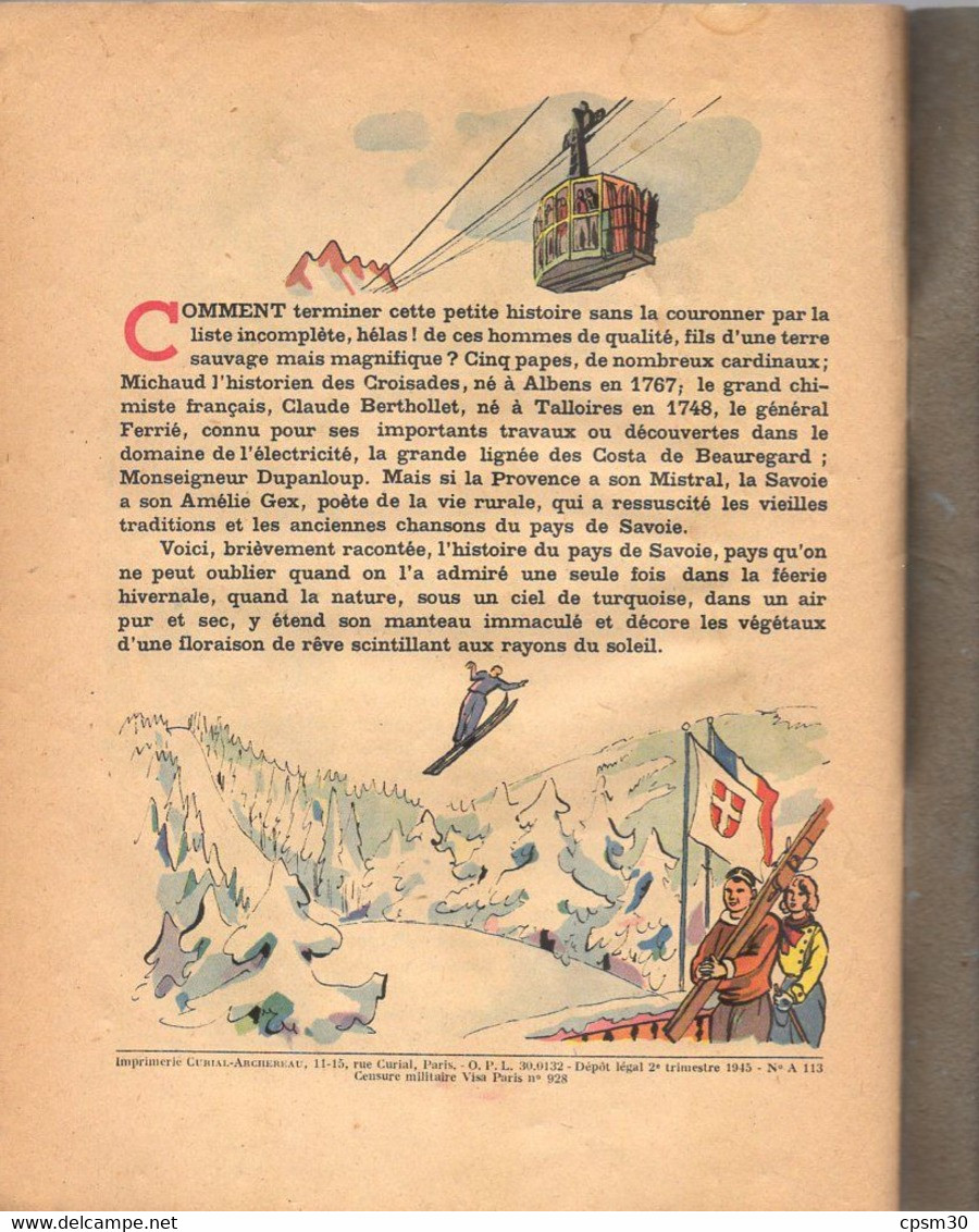 Livre - Histoire De La Savoie Racontée Par Maurice Gachet, Images JJ Pichard, 32 Pages, 1945 - Alpes - Pays-de-Savoie