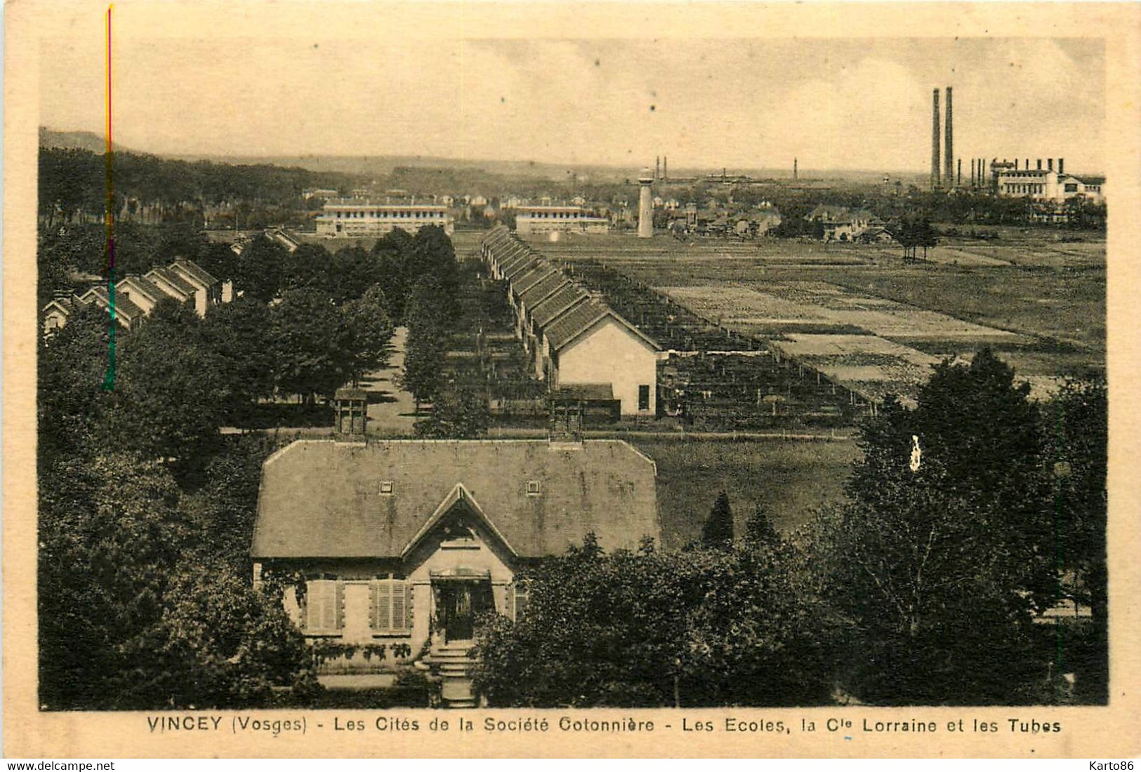 Vincey * Les Cités De La Société Cotonnière * Les écoles * La Compagnie Lorraine Et Les Tubes * Industrie Cheminée - Vincey