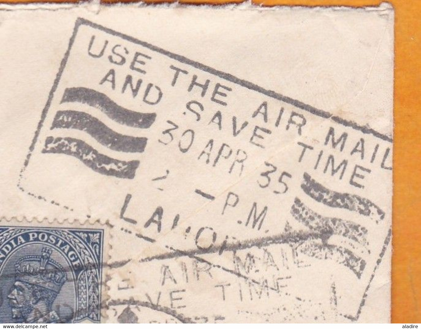 1935 - Enveloppe PAR AVION De PESHAWAR Vers WEISENBURG, Allemagne - USE THE AIR MAIL Ad - 1911-35 King George V