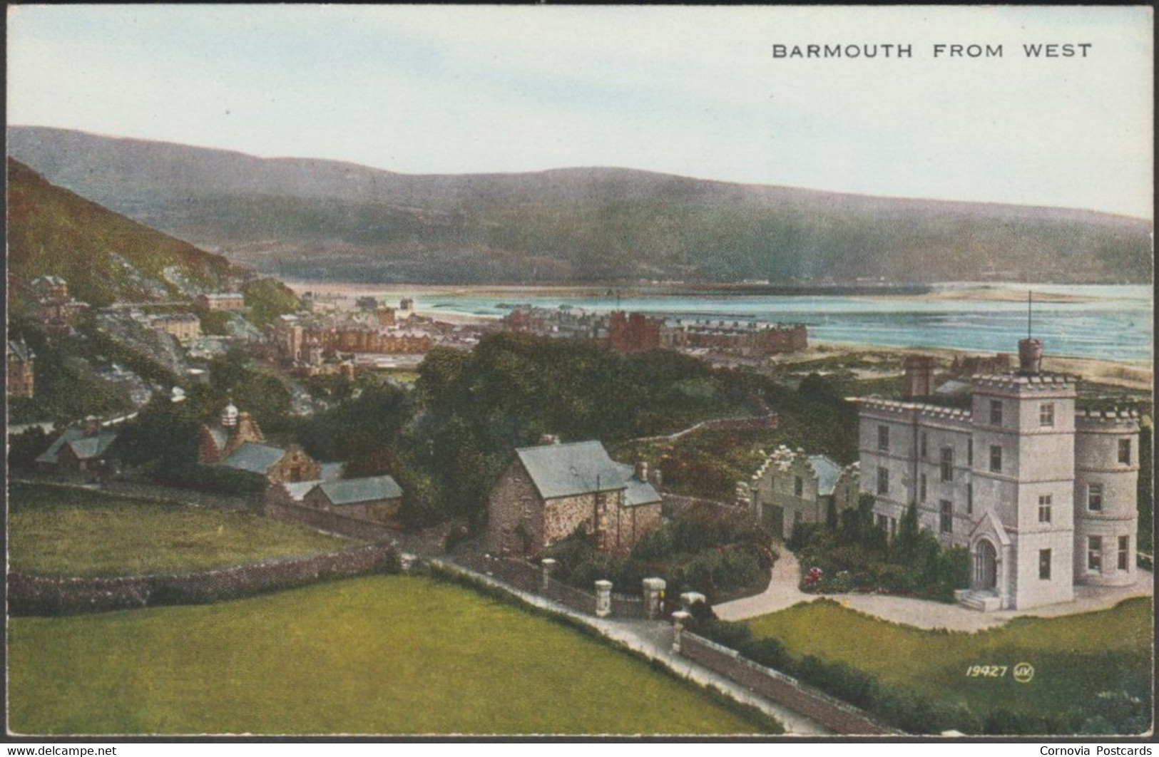 Barmouth From West, Merionethshire, 1925 - Valentine's Valesque Postcard - Merionethshire