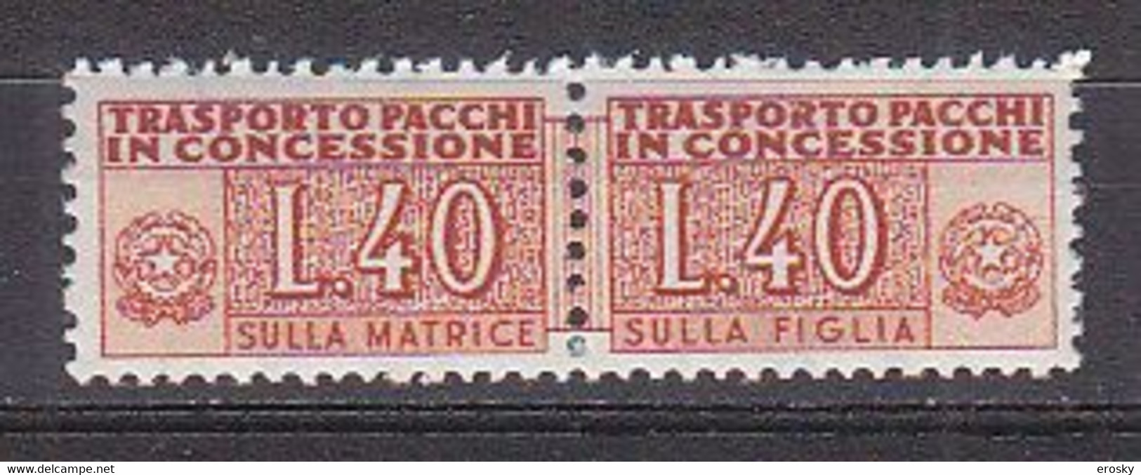 Y6261 - ITALIA PACCHI CONCESSIONE Ss N°1 - ITALIE COLIS Yv N°68 ** - Consigned Parcels