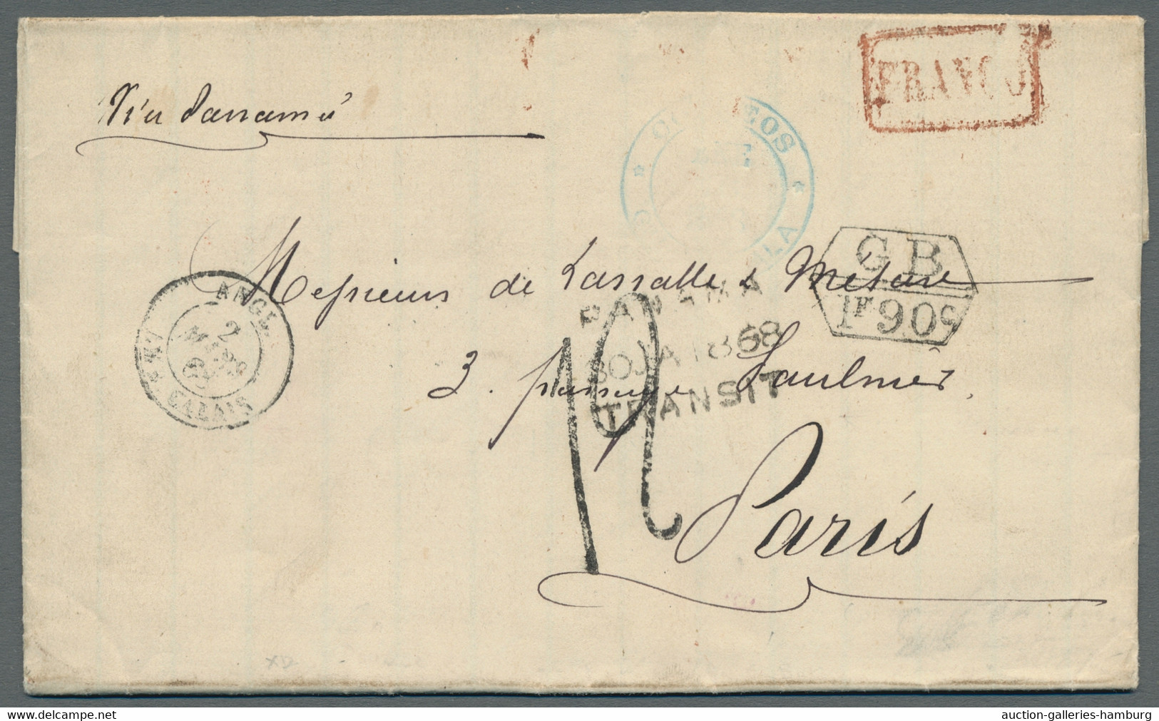 Guatemala - Vorphila: 1868, Vollständiger Brief Aus Guatemala-Stadt Nach Paris. - Guatemala