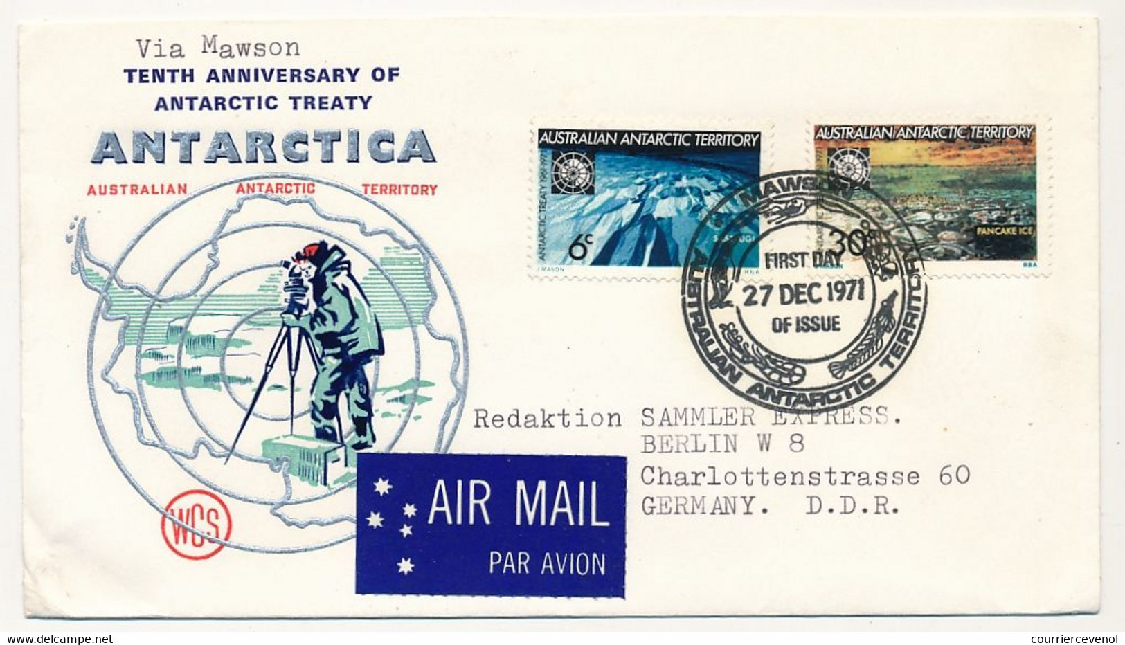 Australian Antarctic Territory - FDC - 10eme Anniversaire Du Traité Antarctique - FDC