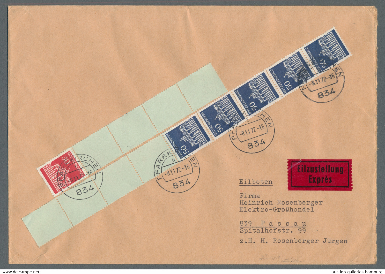 Bundesrepublik - Rollenmarken: 1970-1972, Brandenburger Tor Mit Rollenenden - Pa - Roulettes