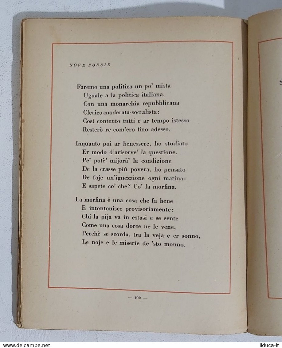 I103691 Trilussa - Nove Poesie - Mondadori 1926 - Poetry