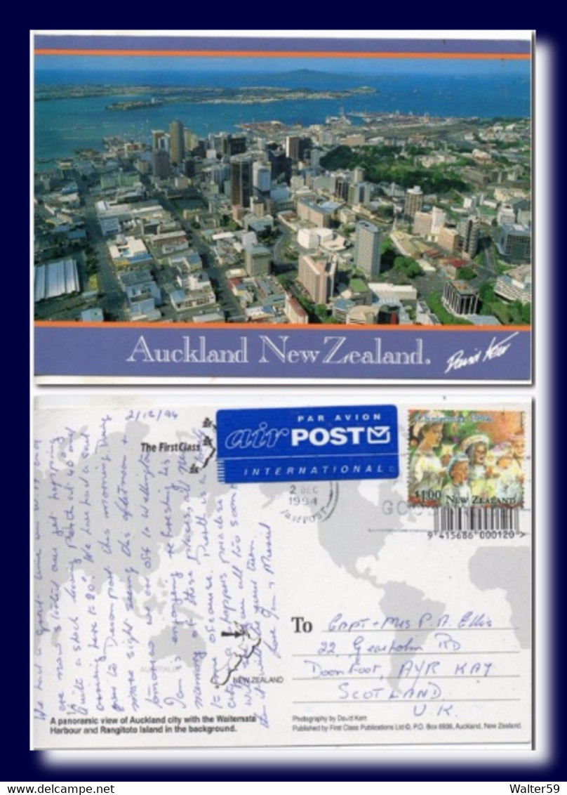 1994 New Zealand Postcard Auckland Sent To UK - Cartas & Documentos