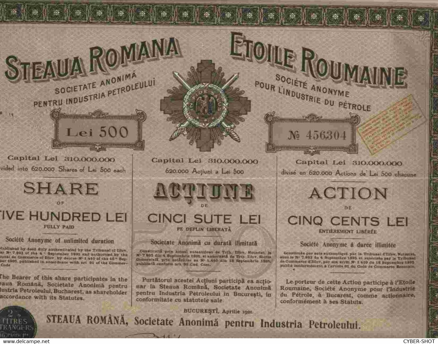 LOT OF 46 X : STEAUA ROMANA - SOC. ANON. PENTRU INDUSTRIA PERTOLEULUI 1921 & 1923 & 1924 - Aardolie