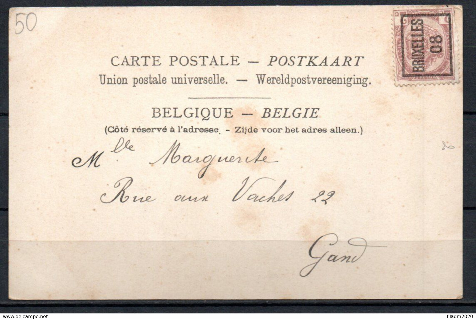 PREO 7 Op Postkaart - Typos 1906-12 (Armoiries)