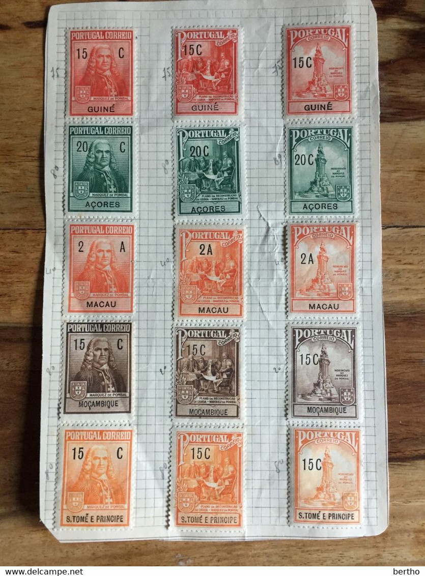 Petit Lot De Timbres De Colonies Portugaises Sur Feuille, Cf Photo. - Autres & Non Classés